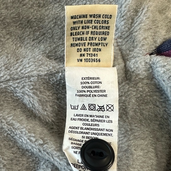 L.L.Bean Women’s Button-Up Fleece-Lined Flannel Shirt Jacket Large - Picture 7 of 7